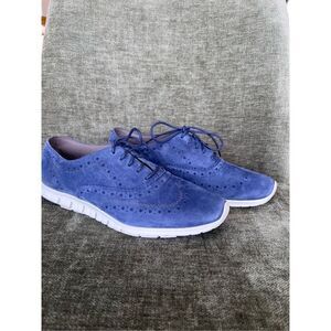 Cole Haan Women's Blue Lace Up Zerogrand Wing Closed Hole Oxford Shoes Size 8.5